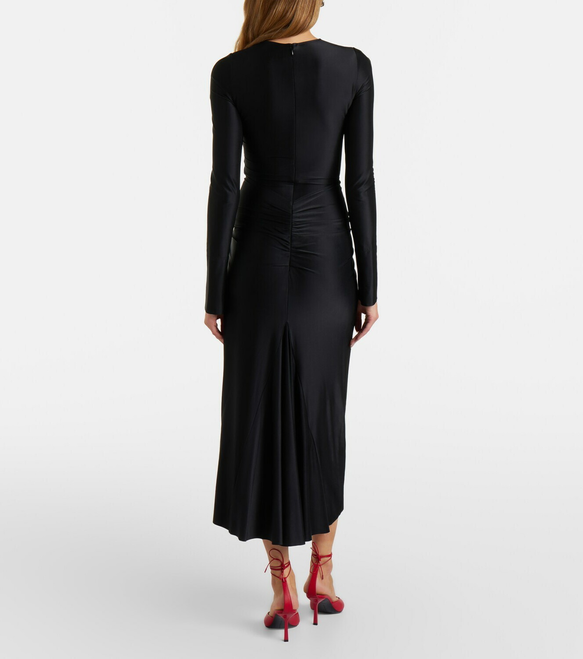 Victoria Beckham Frances gathered jersey midi dress