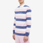 Polo Ralph Lauren Men's Striped Rugby Shirt in Carmel Pink/Multi