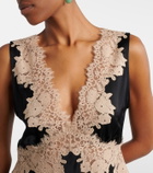 Rixo Emmie lace-trimmed satin top