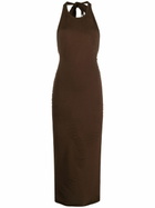 Selasi Brown Halterneck Knitted Dress