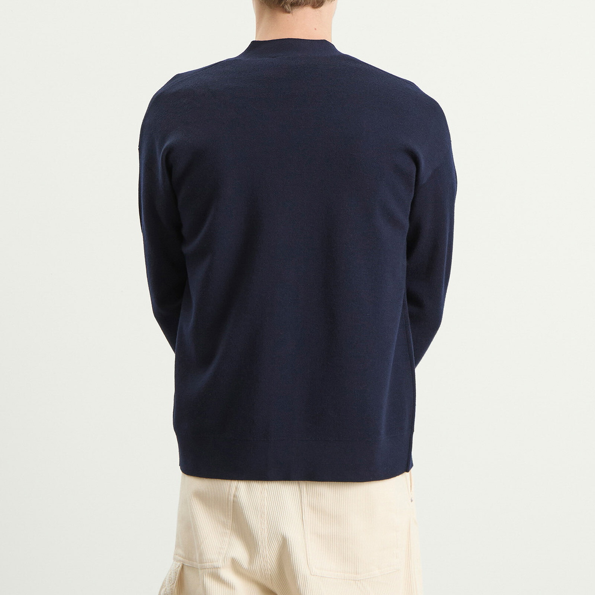Drôle de Monsieur Men's Rose Slogan Cardigan in Navy
