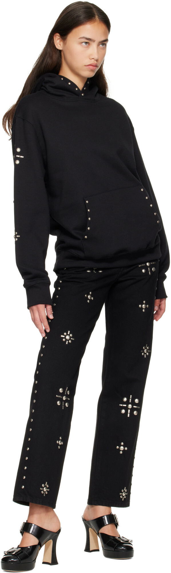 Anna Sui Black Studs Hoodie
