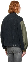 FRAME Khaki & Black Layered Denim Jacket