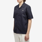 Fred Perry Men's Ribbed Hem Vacation Shirt in Navy