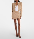Balmain Suede wrap skirt