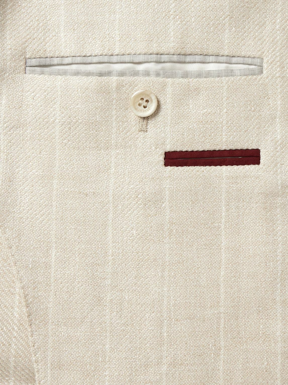 Brunello Cucinelli - Unstructured Striped Linen, Wool and Silk
