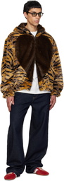 Kenzo Orange Kenzo Paris 'KENZO Tiger' Faux-Fur Jacket