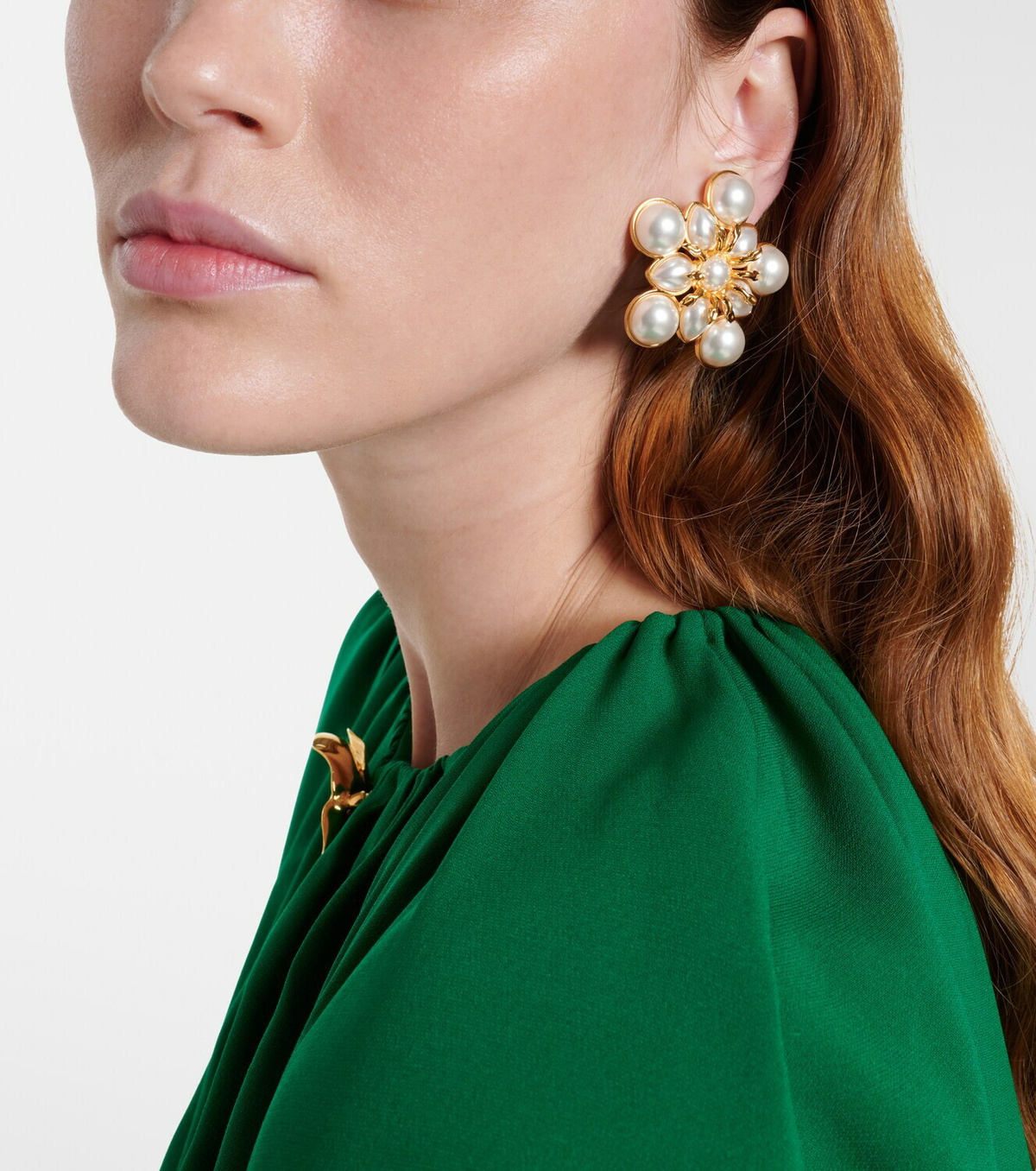 Oscar de la Renta Embellished clip-on earrings