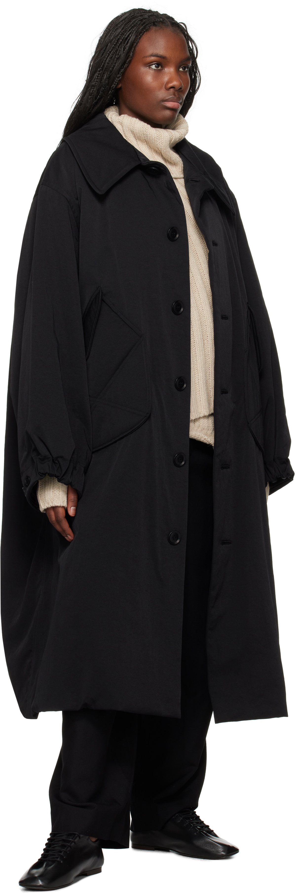 Y's Black NY/ Big Pocket Coat
