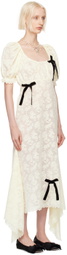 Yuhan Wang Off-White Puff Sleeve Midi Dress