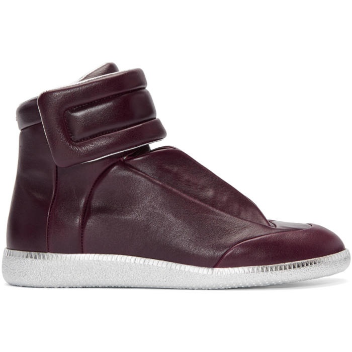 Photo: Maison Margiela Burgundy and Silver Future High-Top Sneakers