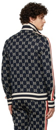 Gucci Navy Cotton Jacquard GG Jacket