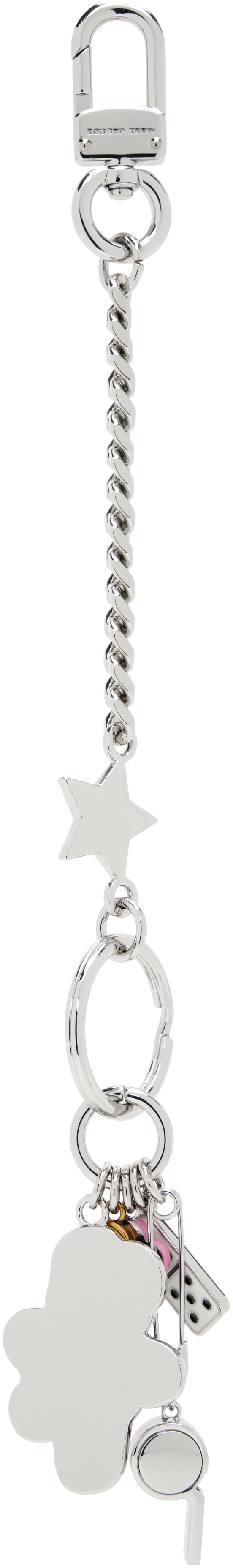 Marc Jacobs Silver 'The Sticker Bag Charm' Keychain