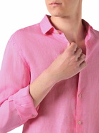 MC2 Saint Barth Man Pink Linen Pamplona Shirt