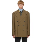 Dries Van Noten Brown Wool Double-Breasted Blazer