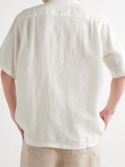 Portuguese Flannel - Dogtown Convertible-Collar Linen Shirt - White