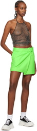AMI Alexandre Mattiussi Green Belted Miniskirt