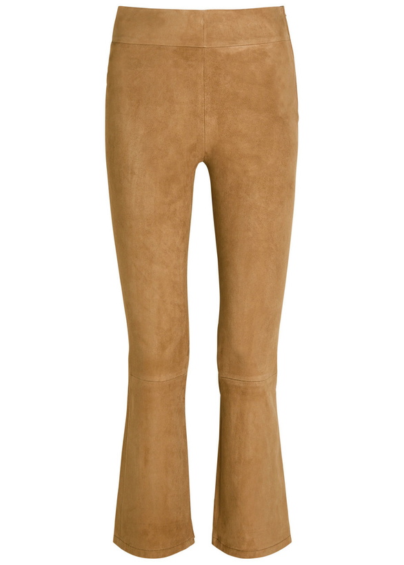 Photo: Arma Zaragoza Slim Bootcut Suede Trousers Light Brown
