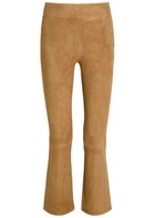 Arma Zaragoza Slim Bootcut Suede Trousers Light Brown