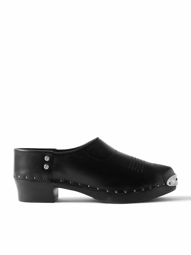 Photo: Enfants Riches Déprimés - Studded Leather Clogs - Black