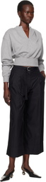 3.1 Phillip Lim Black Double Pleat Wide Cropped Trousers