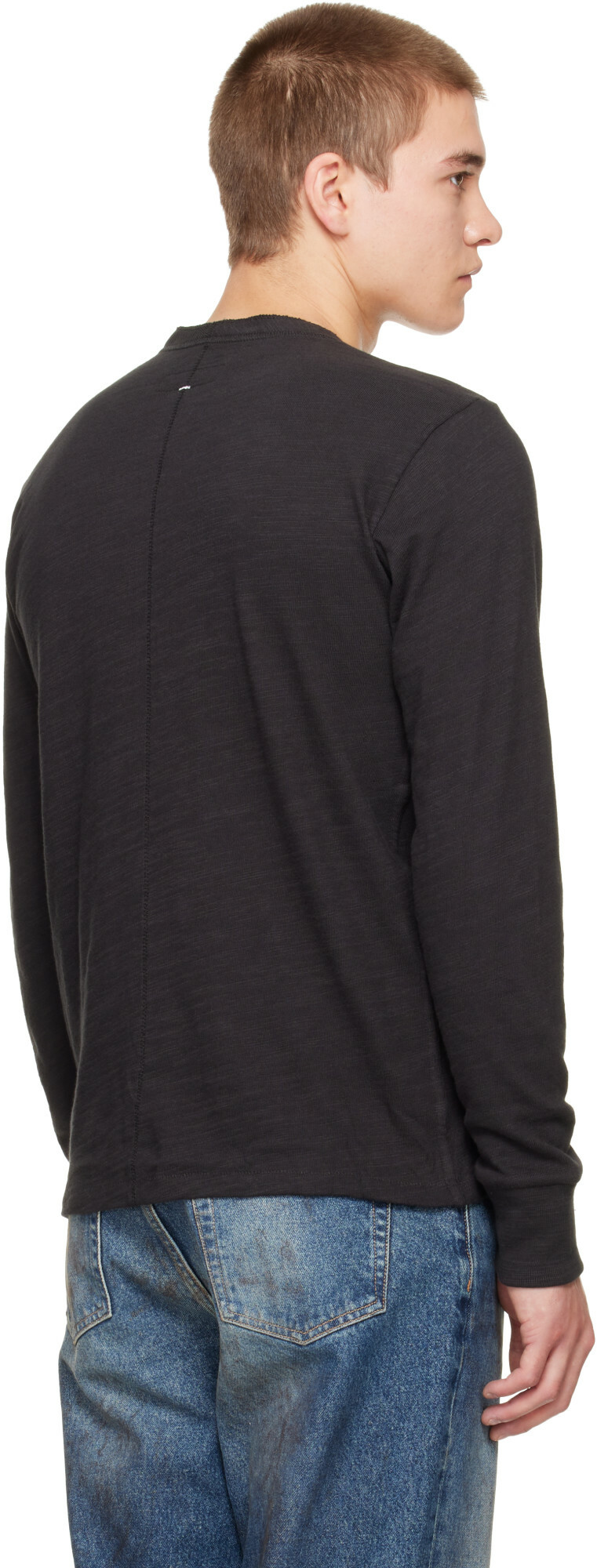 rag & bone Black Classic Slub Henley