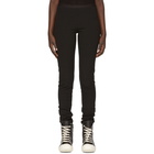 Rick Owens Black Grosgrain Leggings