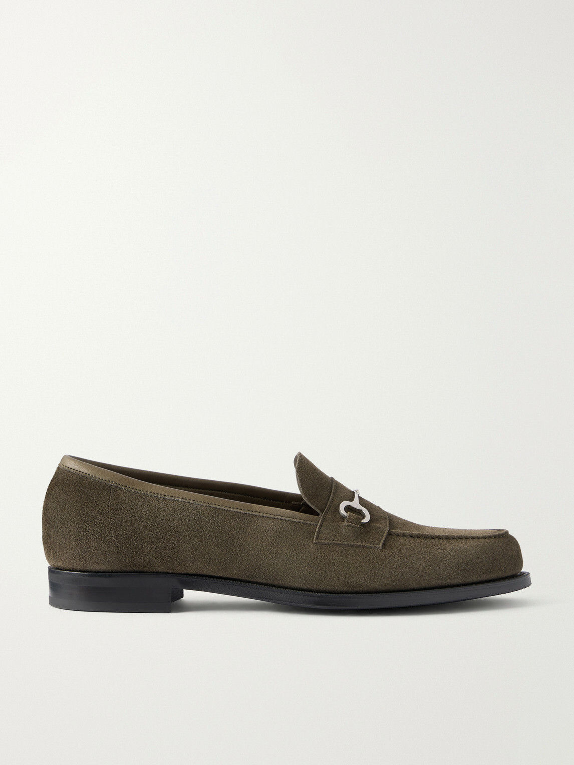 Edward Green - Putney Horsebit-Embellished Suede Loafers - Green