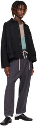 Jan-Jan Van Essche Gray O-Project Mesh Cloth Woven Sweatpants