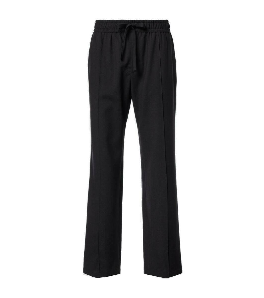 Dolce & Gabbana Black Wool Striped Formal Pants main image 1