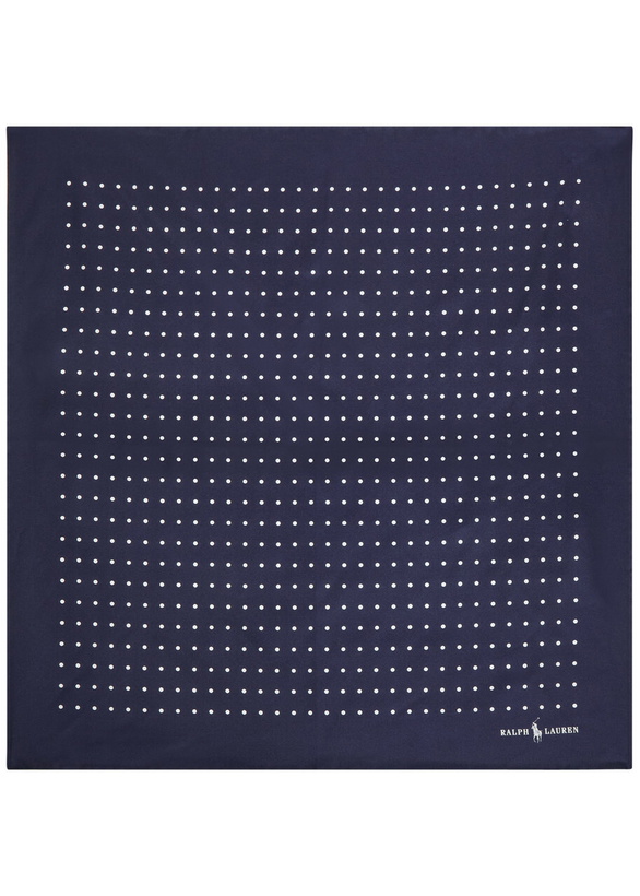 Photo: Polo Ralph Lauren Printed Silk Bandana - Navy - One Size