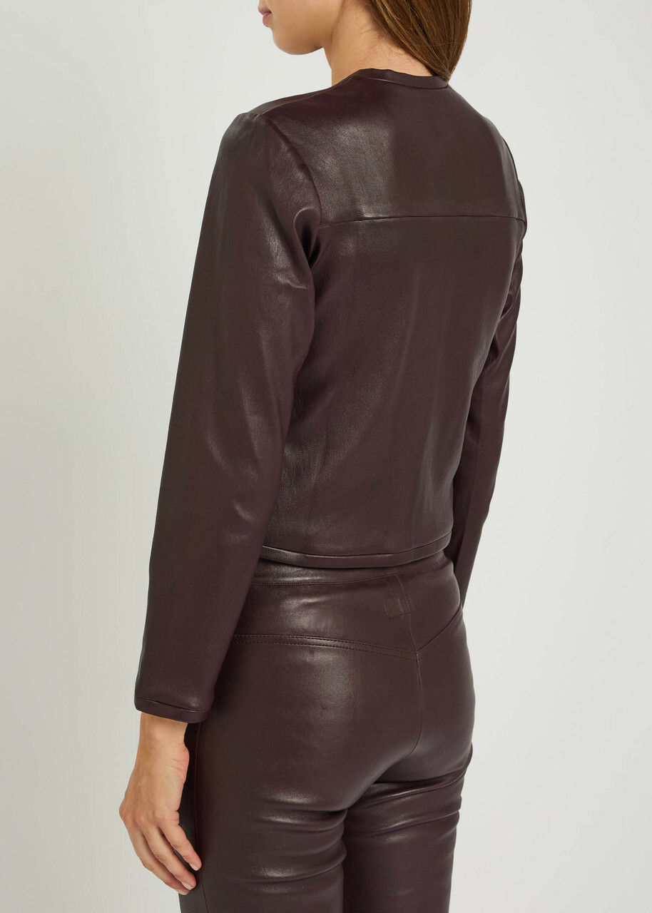 Stouls Astrid 25 Stretch-leather Cardigan Dark Brown