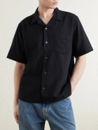 Corridor - Convertible-Collar Cotton-Hopsack Shirt - Black