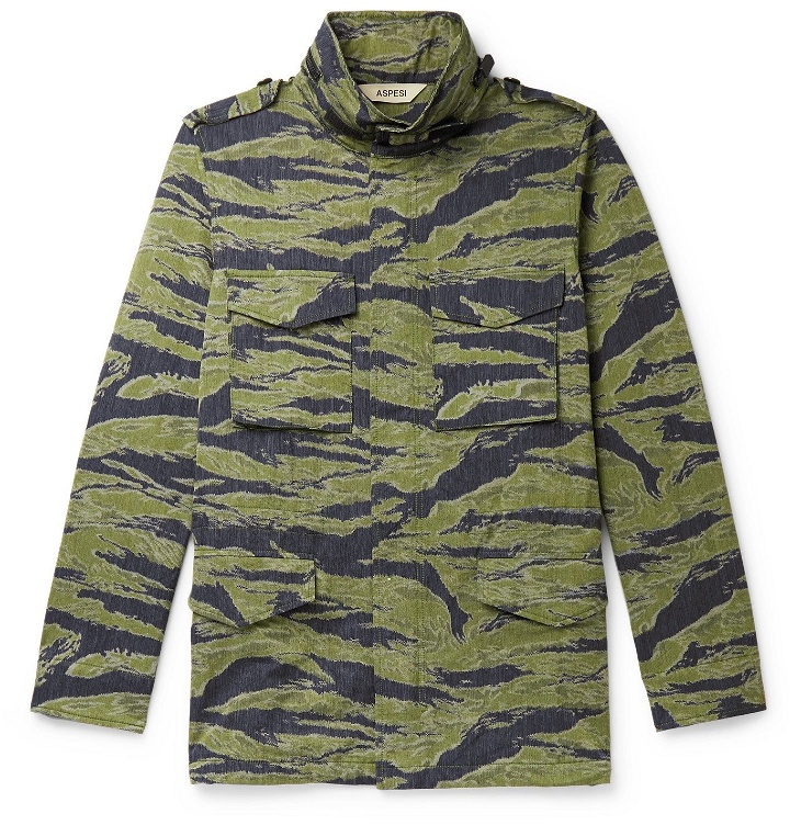 Photo: Aspesi - Icon 2 Camouflage-Print Cotton-Blend Twill Field Jacket - Green