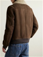 Yves Salomon - Shearling-Lined Suede Jacket - Brown