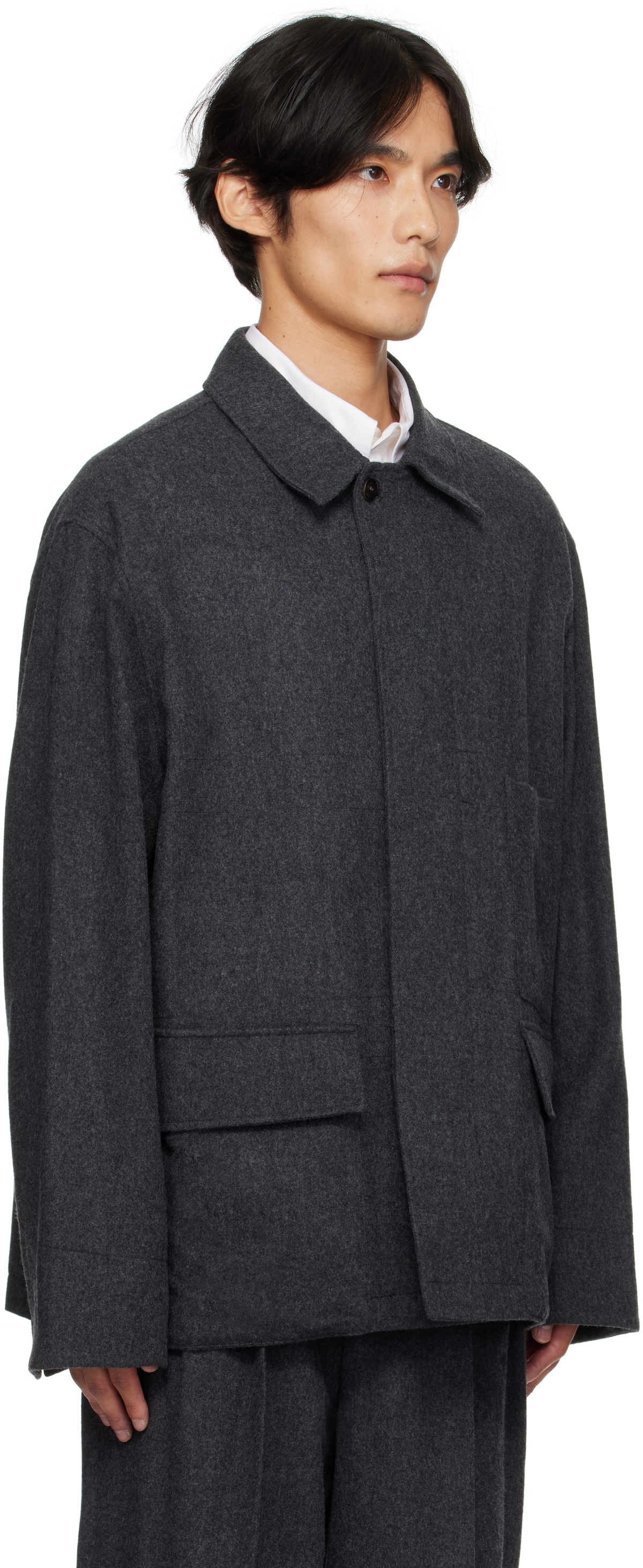 LE17SEPTEMBRE Gray Wool Field Jacket
