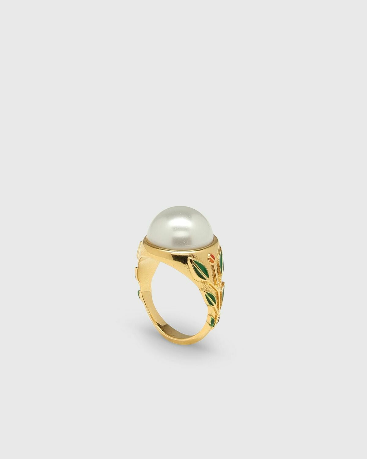Casablanca PEARL SIGNET RING orange Mens Jewellery