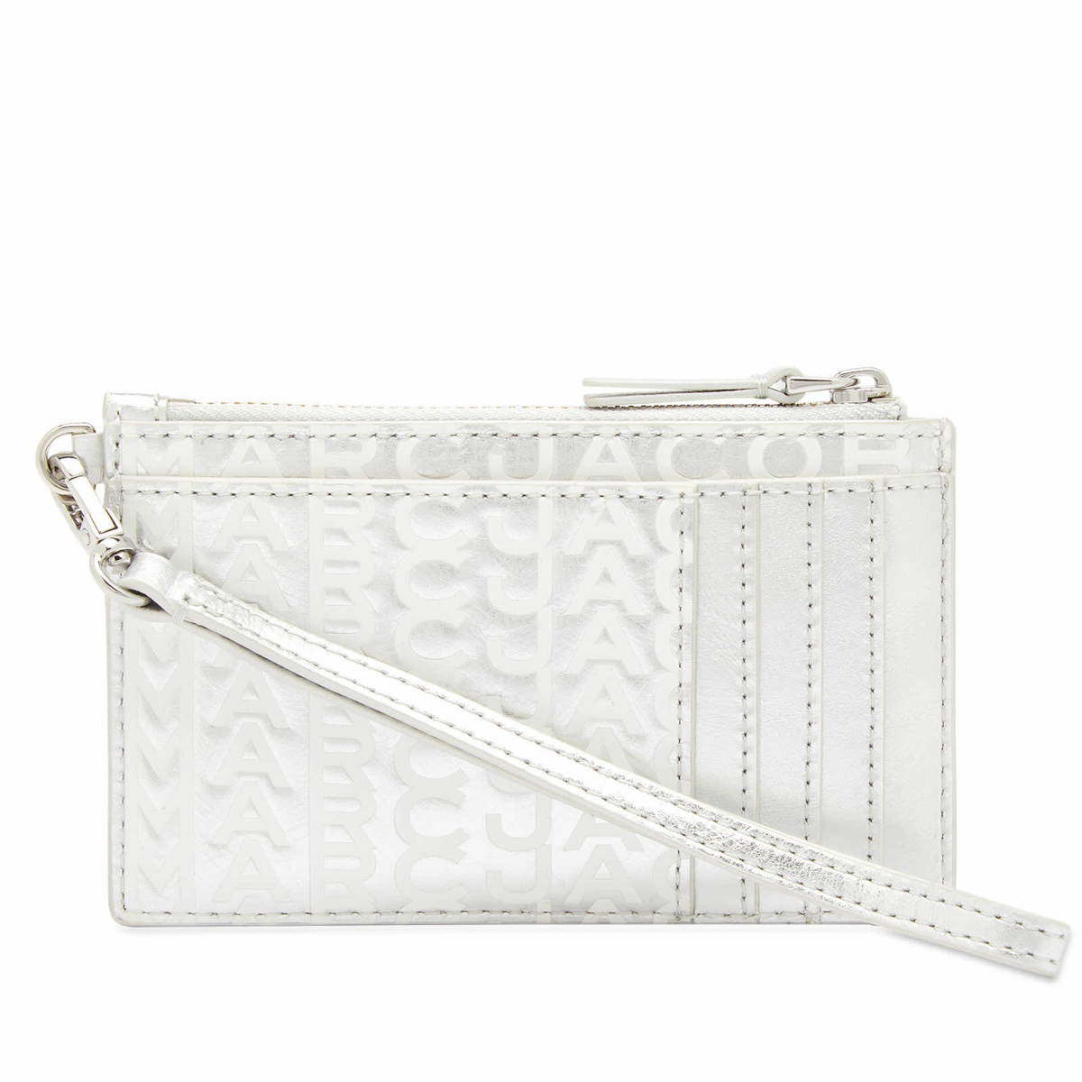 Marc Jacobs Women's The Top Zip Wristlet Wallet in Silver/Bright