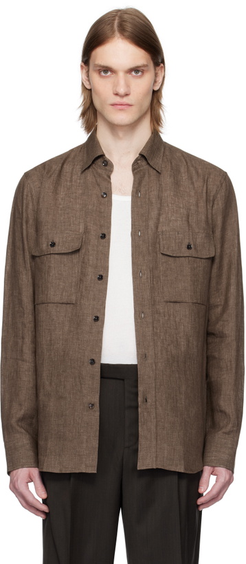 Photo: Brioni Brown Military Shirt