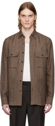 Brioni Brown Military Shirt