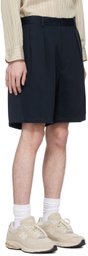 YLÈVE Navy Pleated Shorts