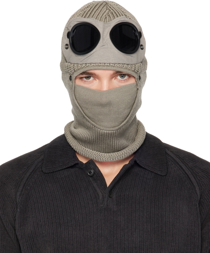 Photo: C.P. Company Gray Extrafine Merino Wool Goggle Balaclava