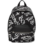 Neil Barrett Black Graffiti Buckle Backpack
