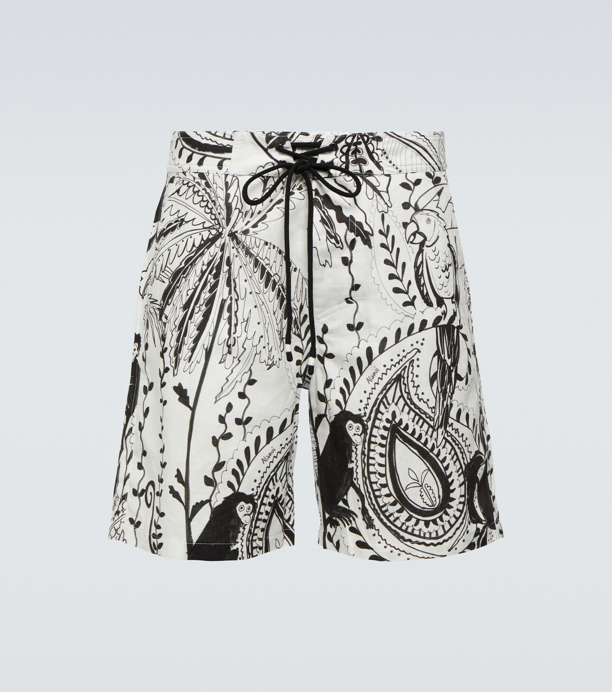 Alanui - Printed cotton and linen shorts