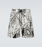 Alanui - Printed cotton and linen shorts