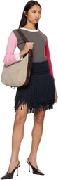 ABRA Navy Fringed Miniskirt