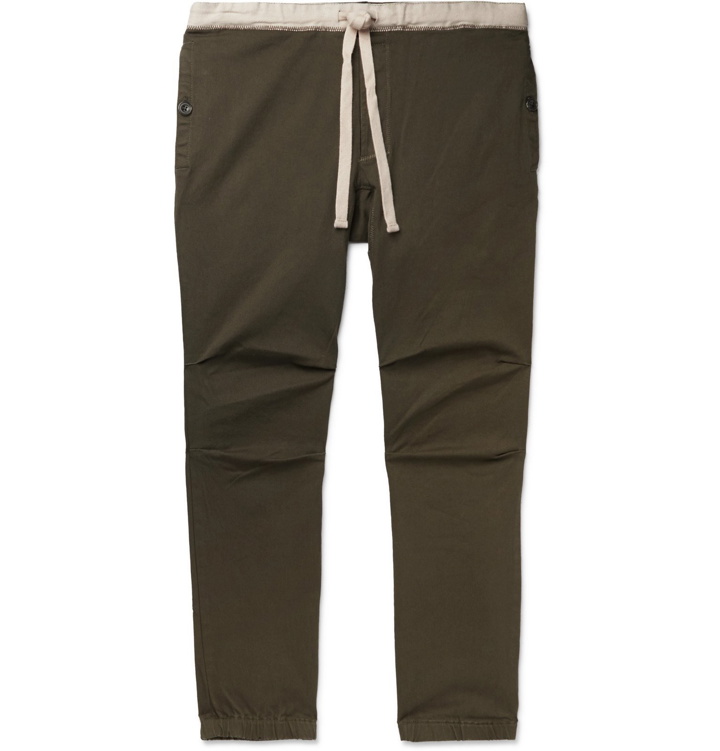 Photo: Beams Plus - Slim-Fit Tapered Cotton-Blend Twill Drawstring Trousers - Green