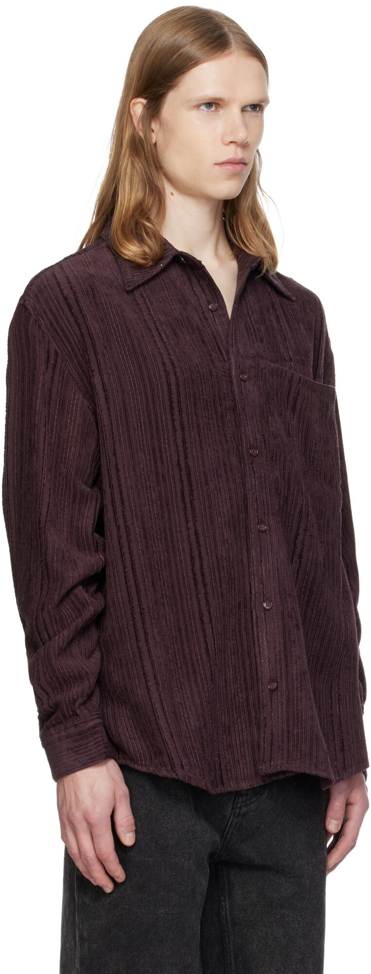 MMIC Burgundy Drape Shirt
