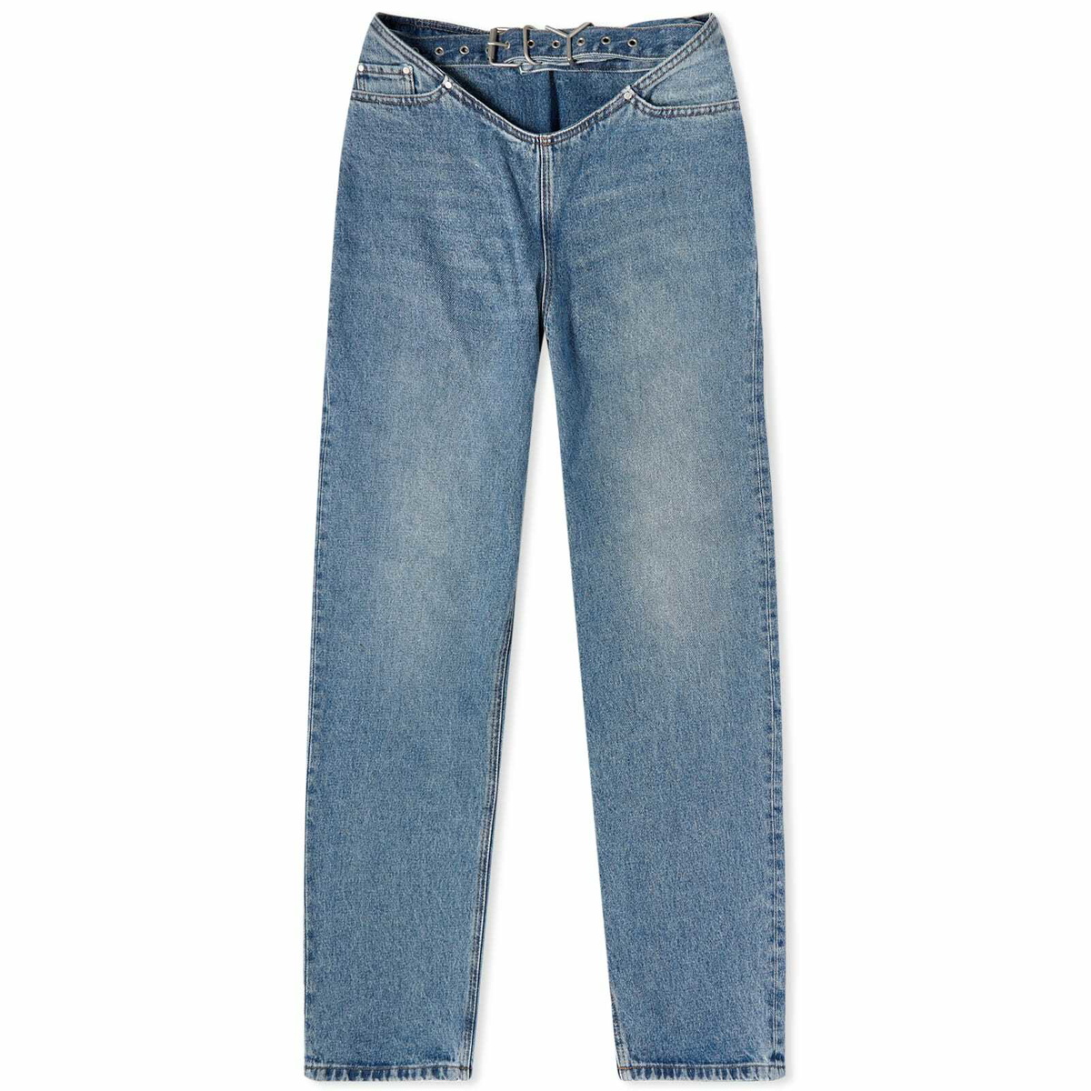 YProject Women's Y Belt Arc Jeans in Faded Blue Y/Project