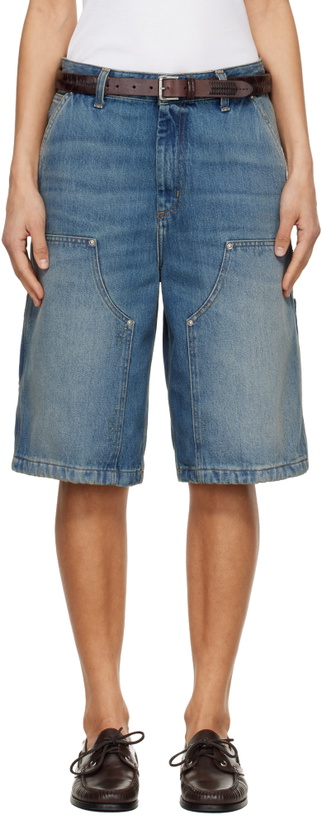 Photo: Carhartt Work In Progress Blue Nixon Double Knee Denim Shorts